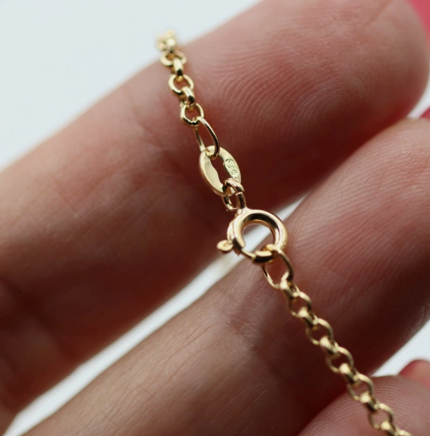 Genuine 9ct 9K Yellow Gold Belcher Cable Chain Necklace 52cm 2.4grams