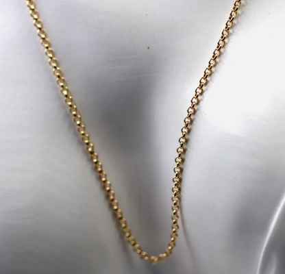 Genuine 9ct 9K Yellow Gold Belcher Cable Chain Necklace 52cm 2.4grams