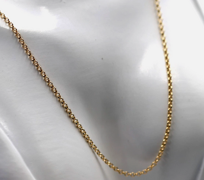 Genuine 9ct 9K Yellow Gold Belcher Cable Chain Necklace 52cm 2.4grams