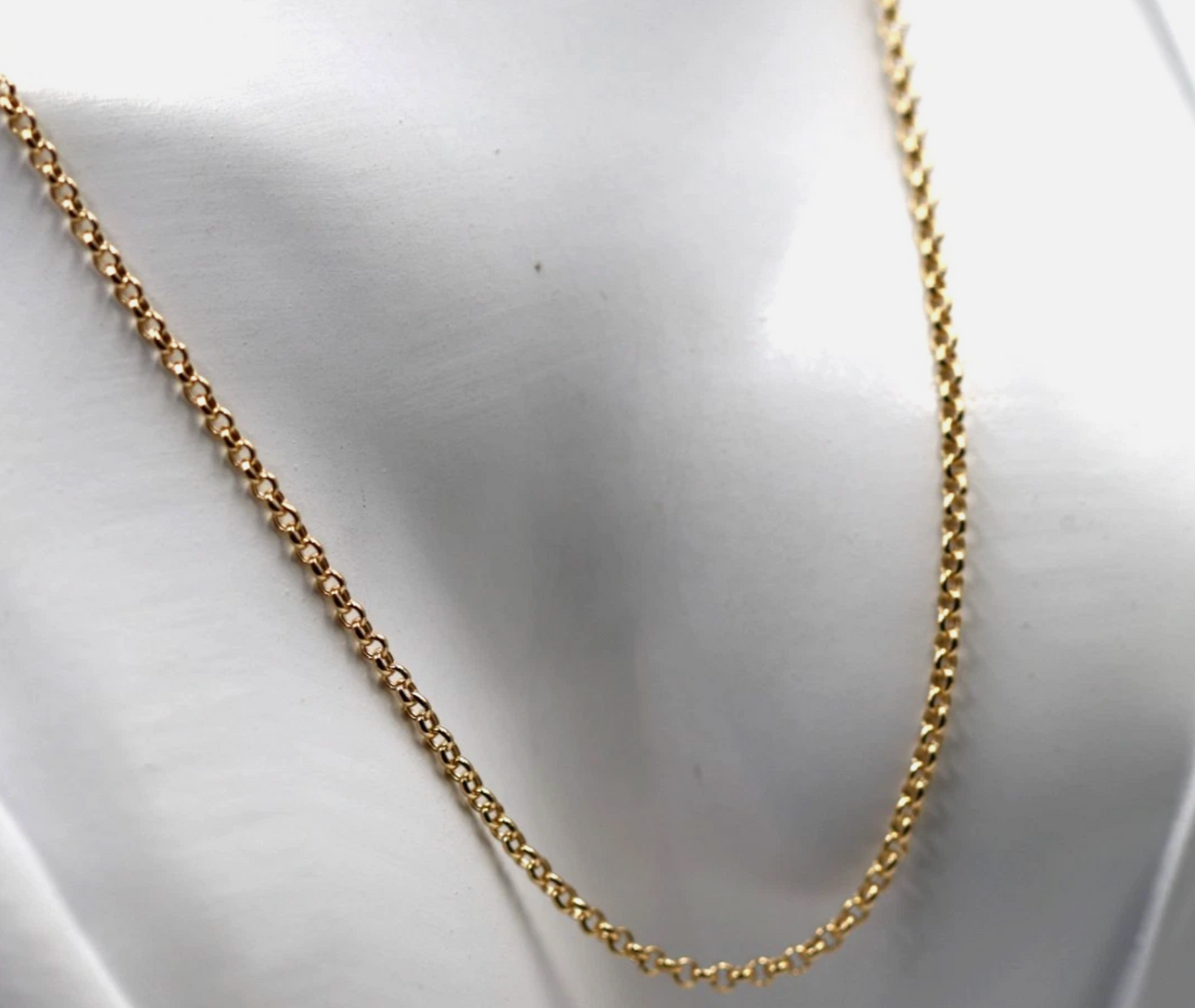 Genuine 9ct 9K Yellow Gold Belcher Cable Chain Necklace 52cm 2.4grams