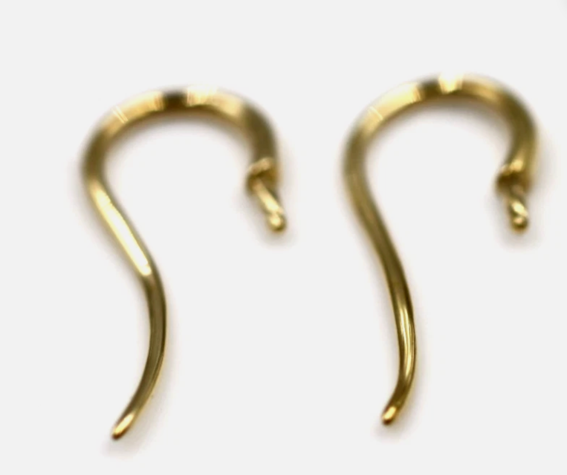 Genuine 9ct Yellow, Rose or White Gold Earring Hooks For Earrings with Pearl pin