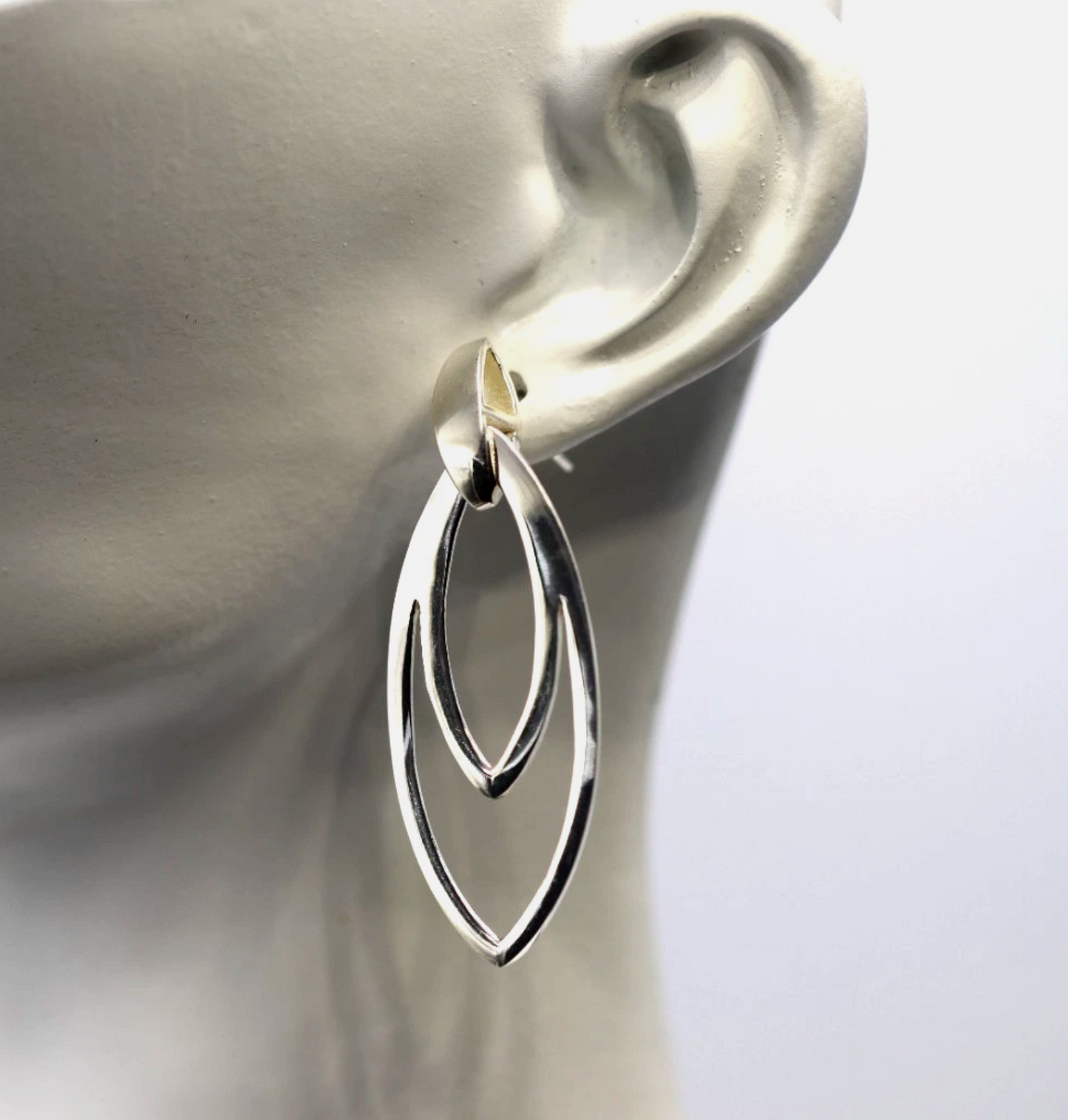 Genuine Sterling Silver 925 Teardrop Tear Drop Hook Stud Earrings