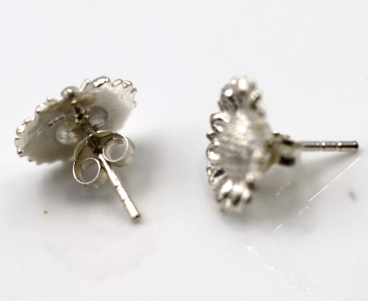 Genuine New Sterling Silver 925 Sunflower Stud Earrings