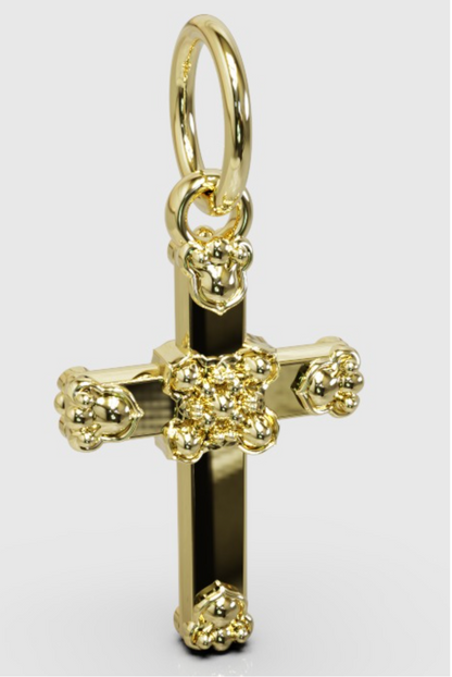 Genuine 9ct 9k Yellow, Rose or White Gold Small Fancy Cross Tiny Small Pendant / Charm