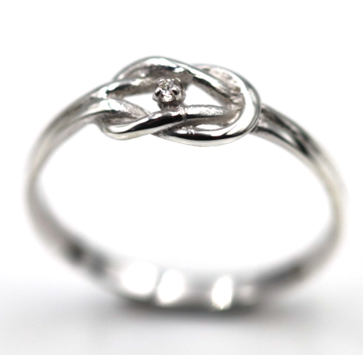 Genuine New Sterling Silver 925 Infinity Diamond Knot Ring Size N / 6.5