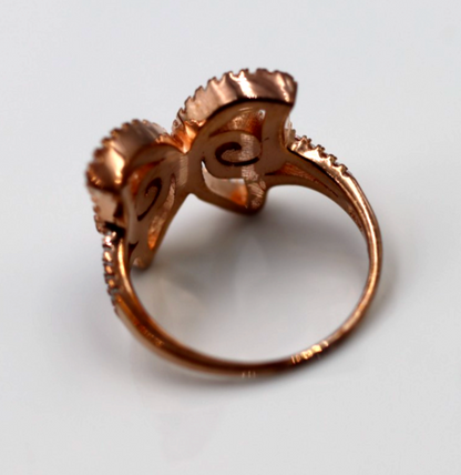 Size O Genuine Sterling Silver Rose Gold Plated 925 Butterfly Ring