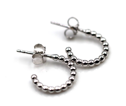Sterling Silver 925 Small Ball Hoop Studs Earrings
