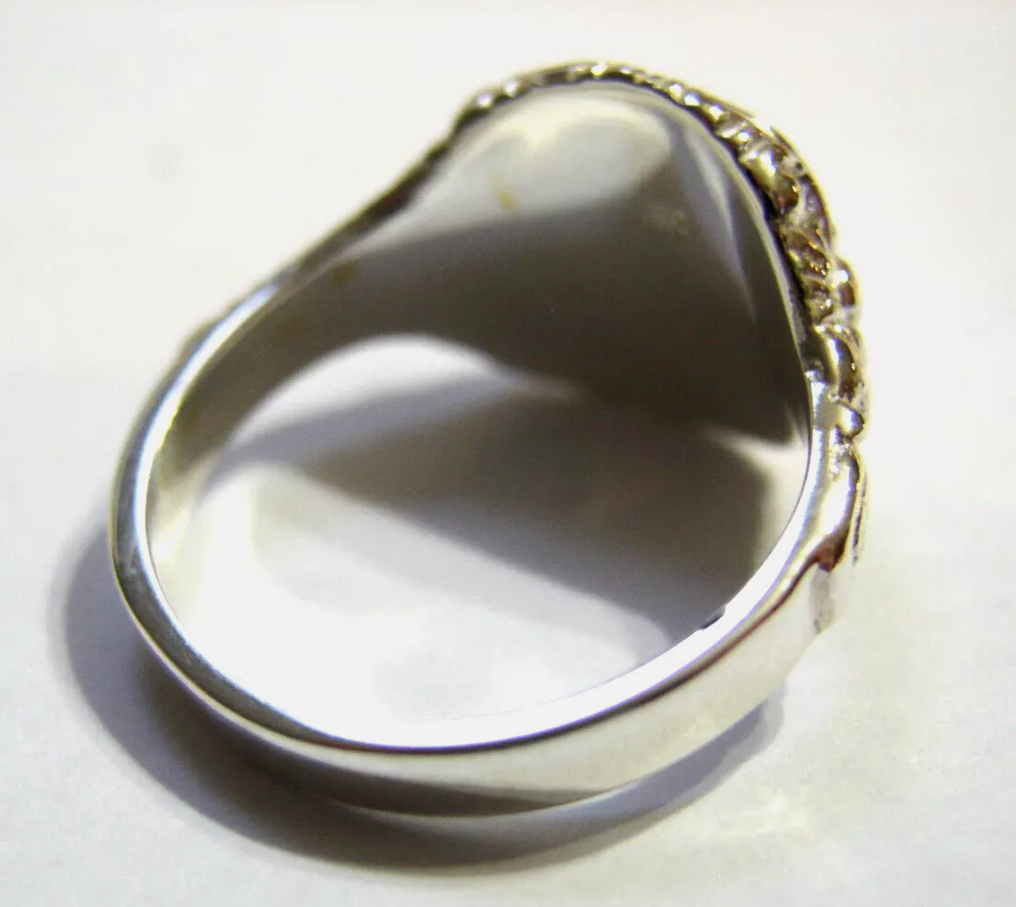 Genuine Solid Sterling Silver Square Engraved Signet Ring  - Choose your size