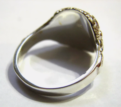 Genuine Solid Sterling Silver Square Engraved Signet Ring  - Choose your size