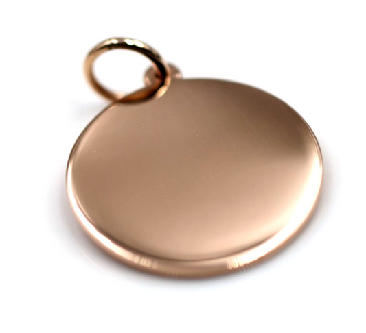 Genuine 9ct 9k Solid Yellow, Rose or White Gold 20mm Disc Round Circle Pendant