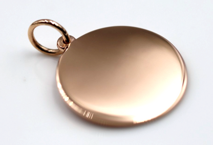 Genuine 9ct 9k Solid Yellow, Rose or White Gold 20mm Disc Round Circle Pendant