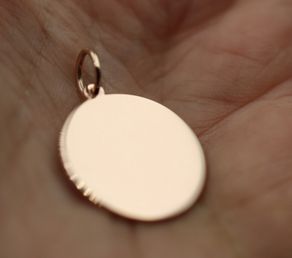 Genuine 9ct 9k Solid Yellow, Rose or White Gold 20mm Disc Round Circle Pendant