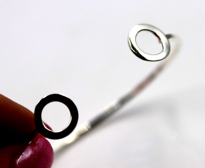 Solid Sterling Silver 925 1.8mm Wide Open Circle Bangle 60mm Oval