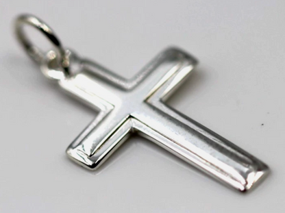 Genuine Sterling Silver 925 Solid Cross Pendant 23mm x 13mm