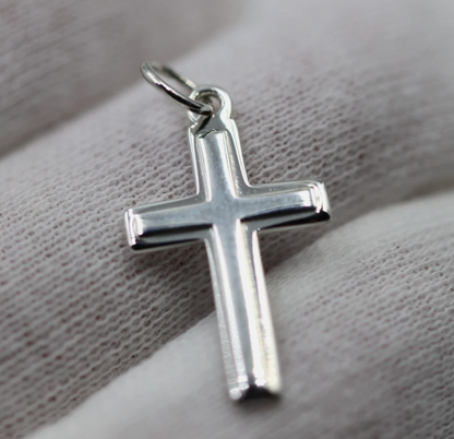 Genuine Sterling Silver 925 Solid Cross Pendant 23mm x 13mm
