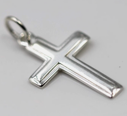 Genuine Sterling Silver 925 Solid Cross Pendant 23mm x 13mm