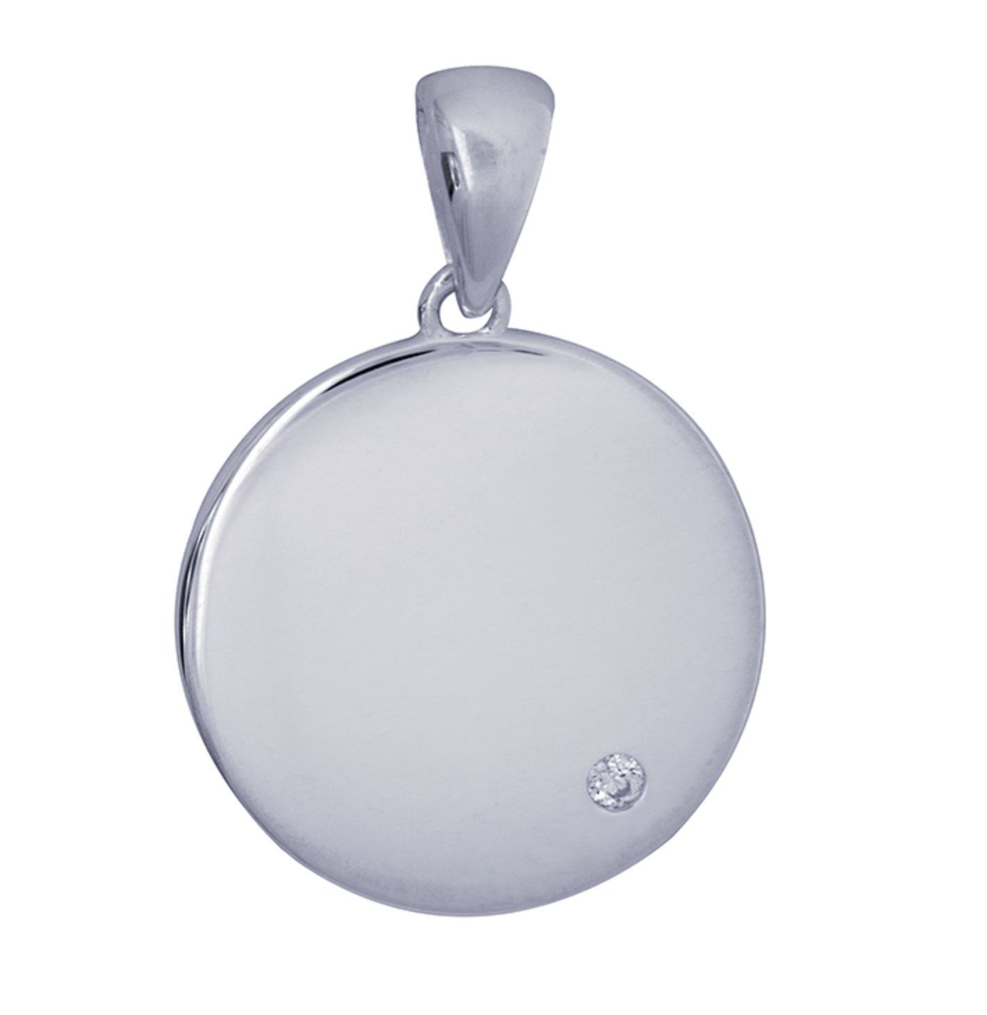 Genuine Sterling Silver 925 18mm Heart Engraving Shape Charm / Pendant With Cubic Zirconia