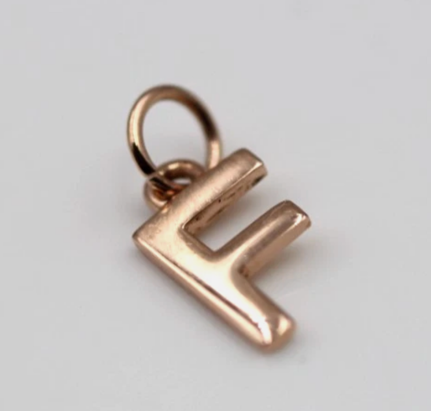 Genuine 9ct 9kt 375 Genuine 9mm Yellow, Rose or White Gold Initial Pendant Charm F