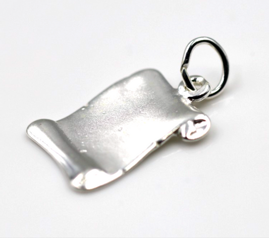 Genuine Sterling Silver 925 Open Scroll Charm / Pendant  19x12mm