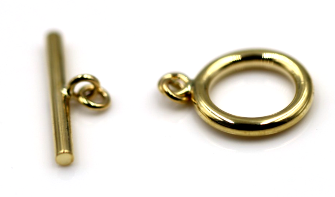 Drawstring Toggle Gold Genuine 9ct Yellow Gold 375 T-bar Toggle Set with Chain Polished ...