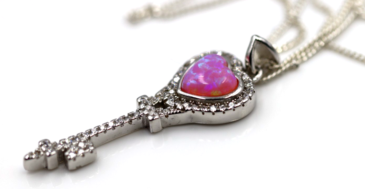 Genuine Sterling Silver 925 18th or 21st Key Pendant + Necklace