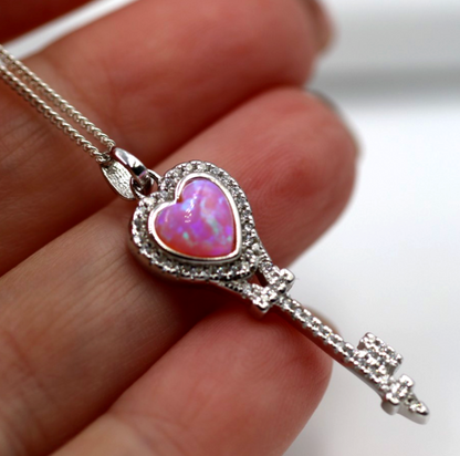 Genuine Sterling Silver 925 18th or 21st Key Pendant + Necklace