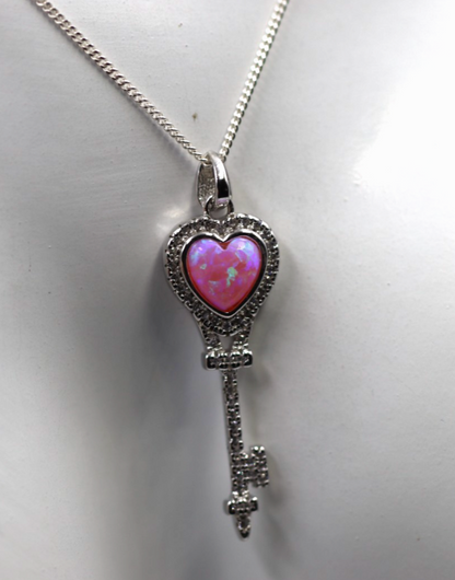 Genuine Sterling Silver 925 18th or 21st Key Pendant + Necklace