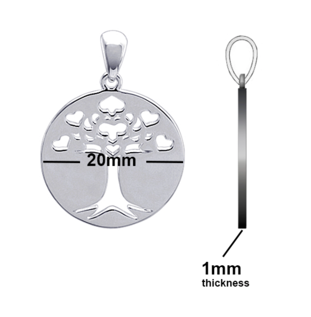 Genuine New Sterling Silver 925 20mm Round ‘Tree of Life’ Pendant
