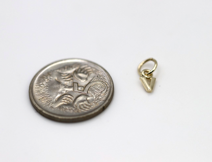 Genuine 9ct 9k 375 Genuine Tiny Very Small Yellow, Rose or White Gold Initial Pendant Charm V