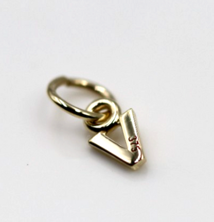 Genuine 9ct 9k 375 Genuine Tiny Very Small Yellow, Rose or White Gold Initial Pendant Charm V