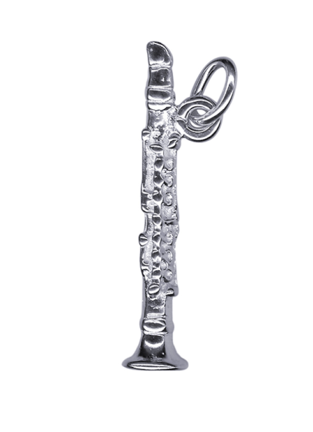 Kaedesigns New Sterling Silver 925 Solid Clarinet Pendant / Charm