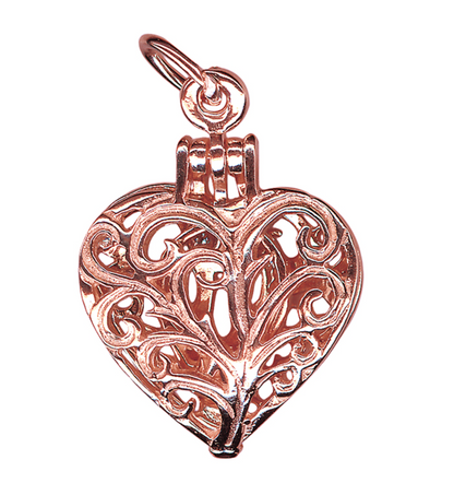 Genuine New 9ct Yellow or Rose Gold Filigree Heart Locket Pendant