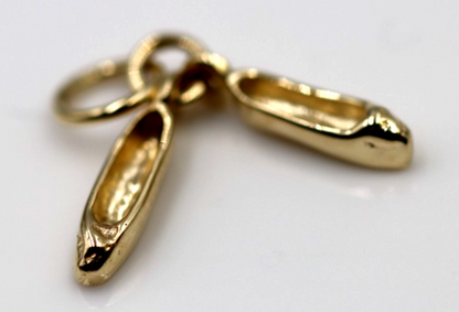 Genuine 9ct 9k 375 Yellow, Rose or White Gold Ballerina Ballet Shoe Slipper Charm Pendant