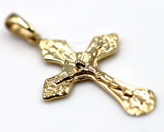 Genuine Small New 9ct 9K Yellow, Rose or White Gold Plain Cross Crucifix Pendant