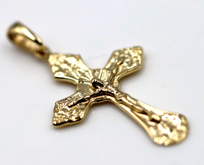 Genuine Small New 9ct 9K Yellow, Rose or White Gold Plain Cross Crucifix Pendant