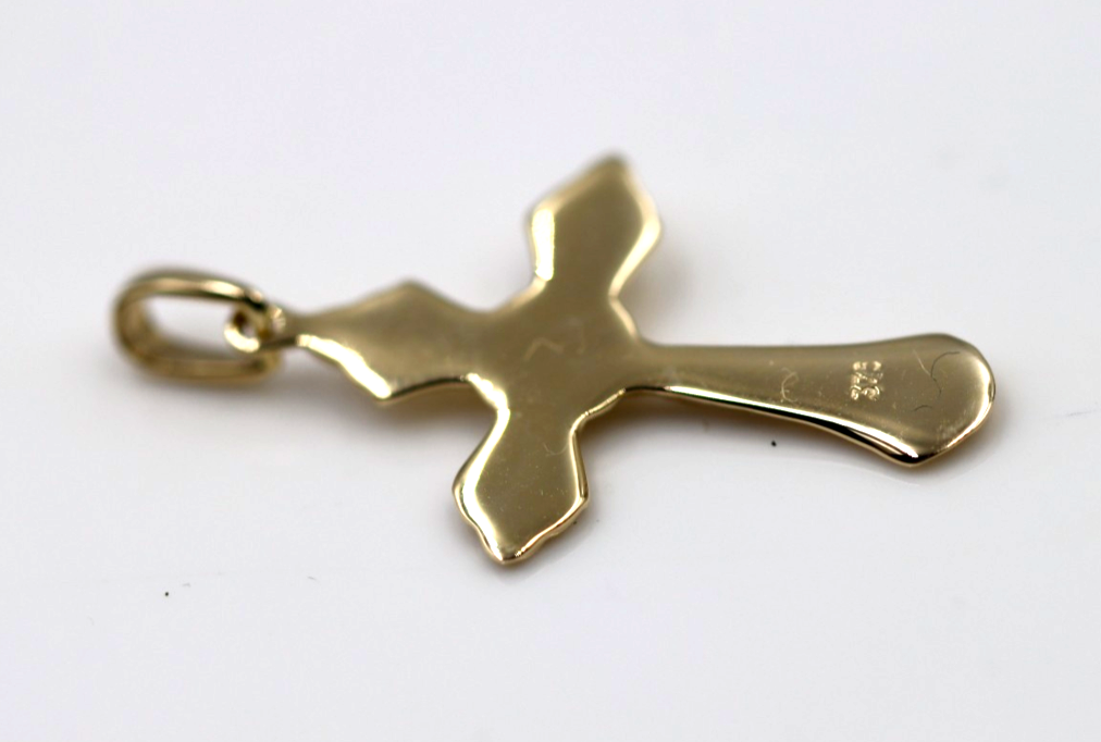 Genuine Small New 9ct 9K Yellow, Rose or White Gold Plain Cross Crucifix Pendant