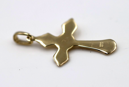 Genuine Small New 9ct 9K Yellow, Rose or White Gold Plain Cross Crucifix Pendant
