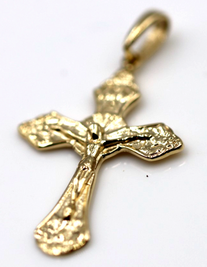 Genuine Small New 9ct 9K Yellow, Rose or White Gold Plain Cross Crucifix Pendant