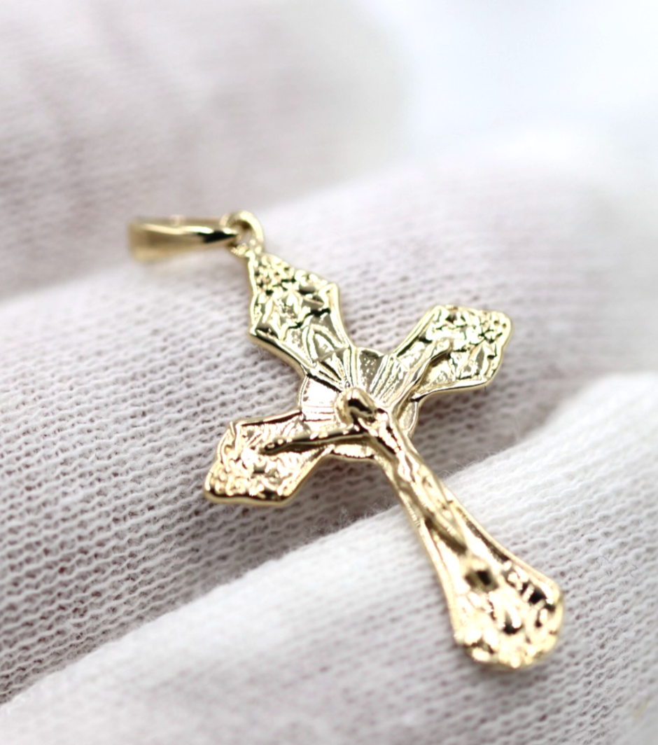Genuine Small New 9ct 9K Yellow, Rose or White Gold Plain Cross Crucifix Pendant