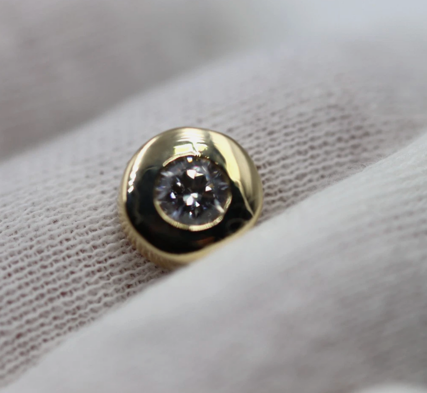 Genuine Small 9ct 375 Yellow, Rose or White Gold Bezel Set Gold Slider Charm Pendant