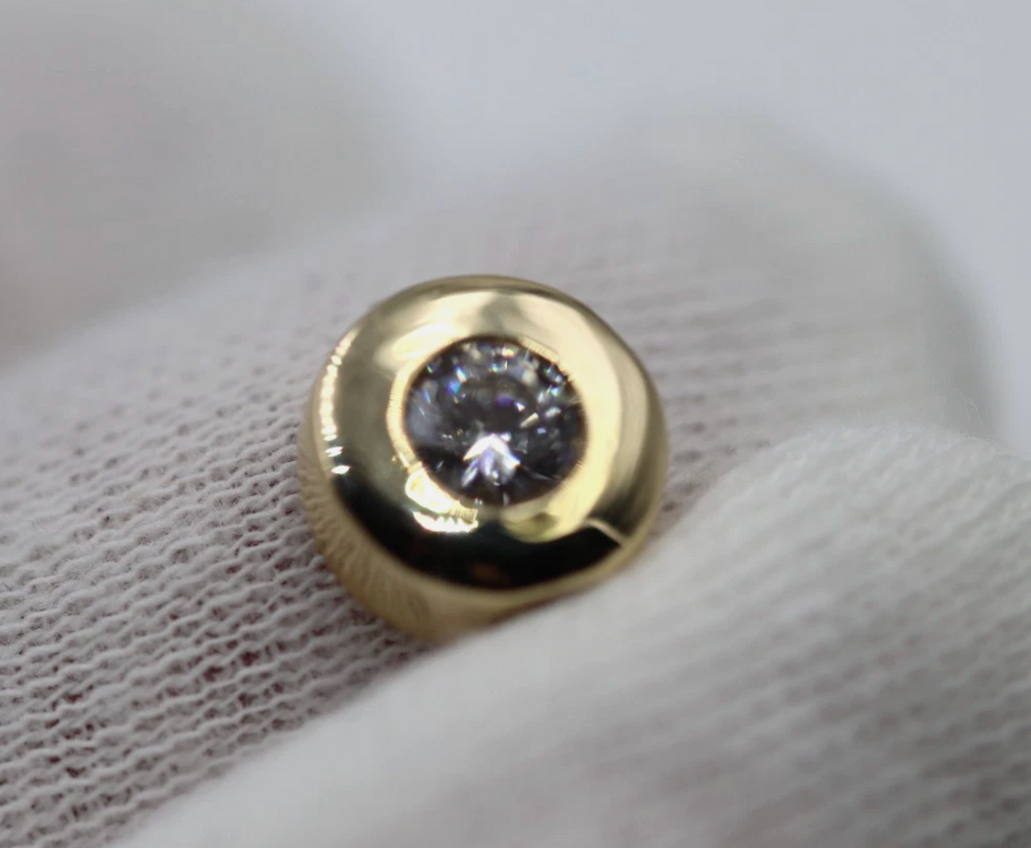 Genuine Small 9ct 375 Yellow, Rose or White Gold Bezel Set Gold Slider Charm Pendant