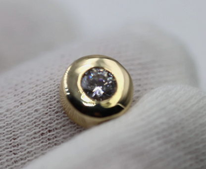 Genuine Small 9ct 375 Yellow, Rose or White Gold Bezel Set Gold Slider Charm Pendant