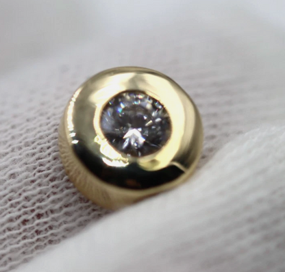 Genuine Small 9ct 375 Yellow, Rose or White Gold Bezel Set Gold Slider Charm Pendant