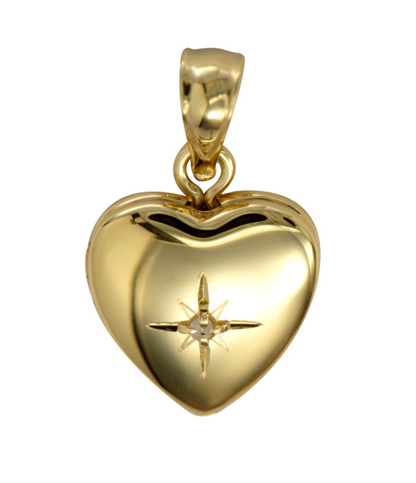 Genuine Sterling Silver Gold Plated or Sterling Silver 12mm 925 Diamond Set Heart Locket Pendant + Necklace