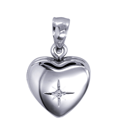 Genuine Sterling Silver Gold Plated or Sterling Silver 12mm 925 Diamond Set Heart Locket Pendant + Necklace