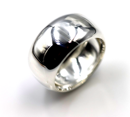 Genuine Heavy Solid Sterling Silver 925 10mm Wide Barrel Band Ring - Choose your size