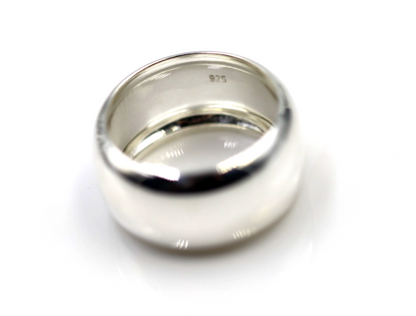 Genuine Heavy Solid Sterling Silver 925 10mm Wide Barrel Band Ring - Choose your size