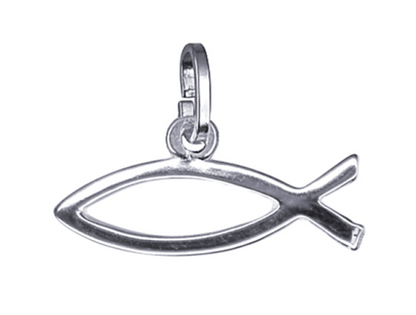 Solid Sterling Silver or 9ct Yellow Gold Religious Jesus Christian Fish Symbol Pendant