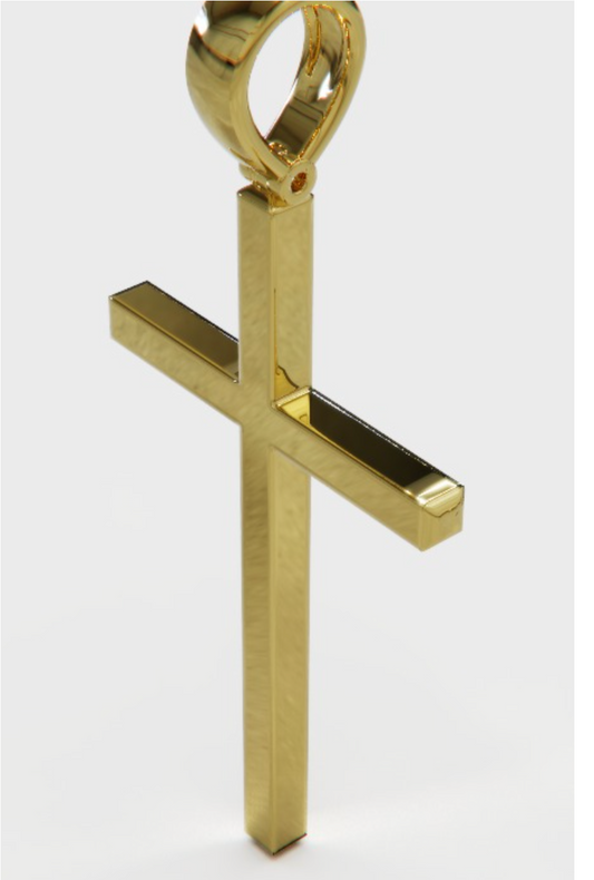 Genuine Large Heavy 14ct 14k 585 Yellow Gold Full Solid Heavy Cross Pendant