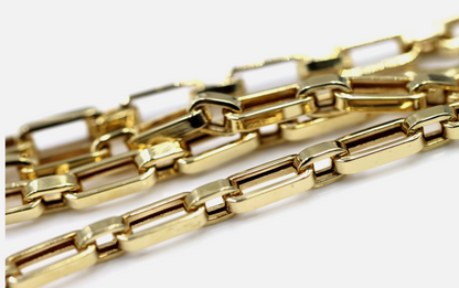 Genuine 60cm 18ct 18k 750 Yellow Gold Paper Clip Necklace Chain